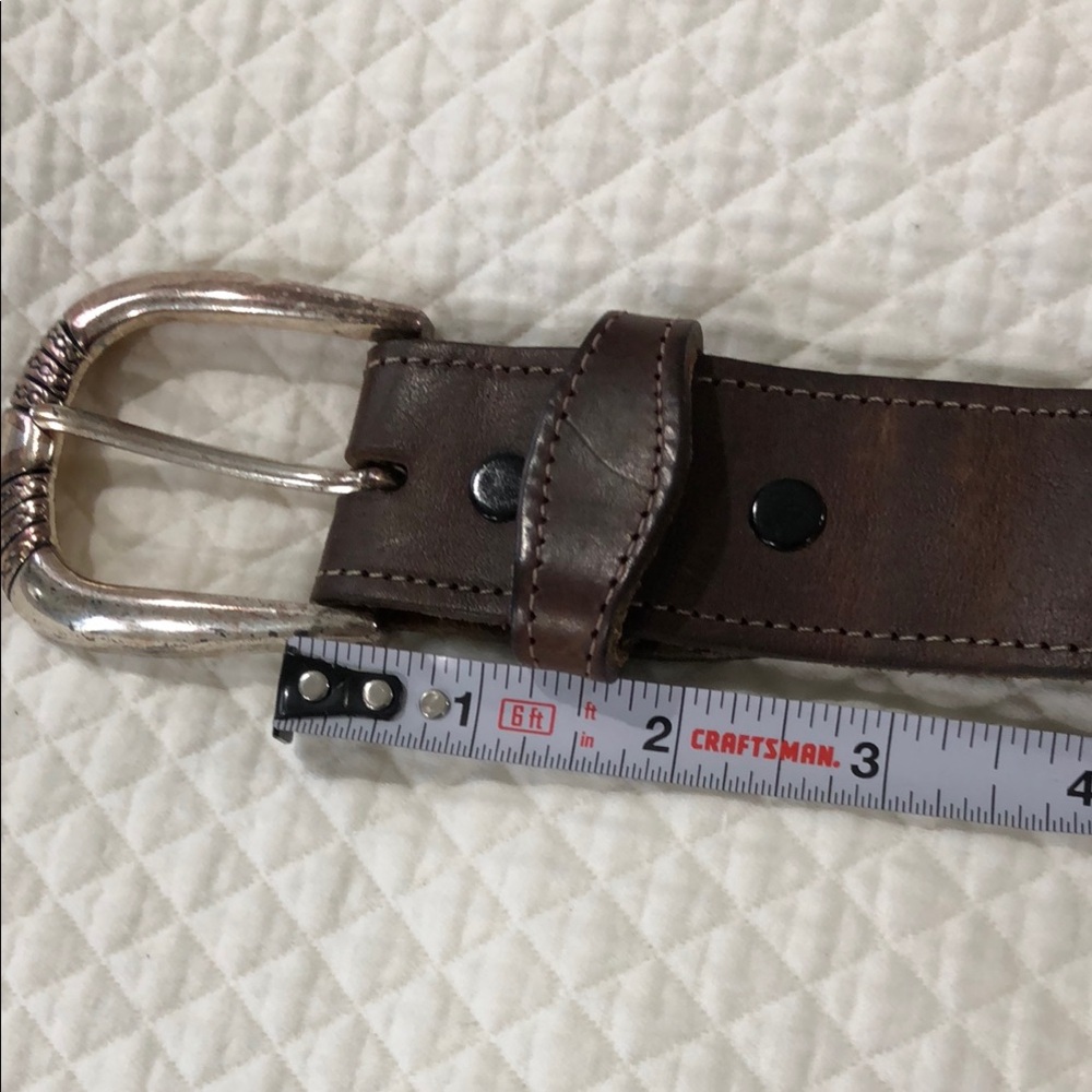 Mens Brushy Creek 1.50”Wide Leather Nylon Multicolored Woven Belt Size 40 - Picture 8 of 16